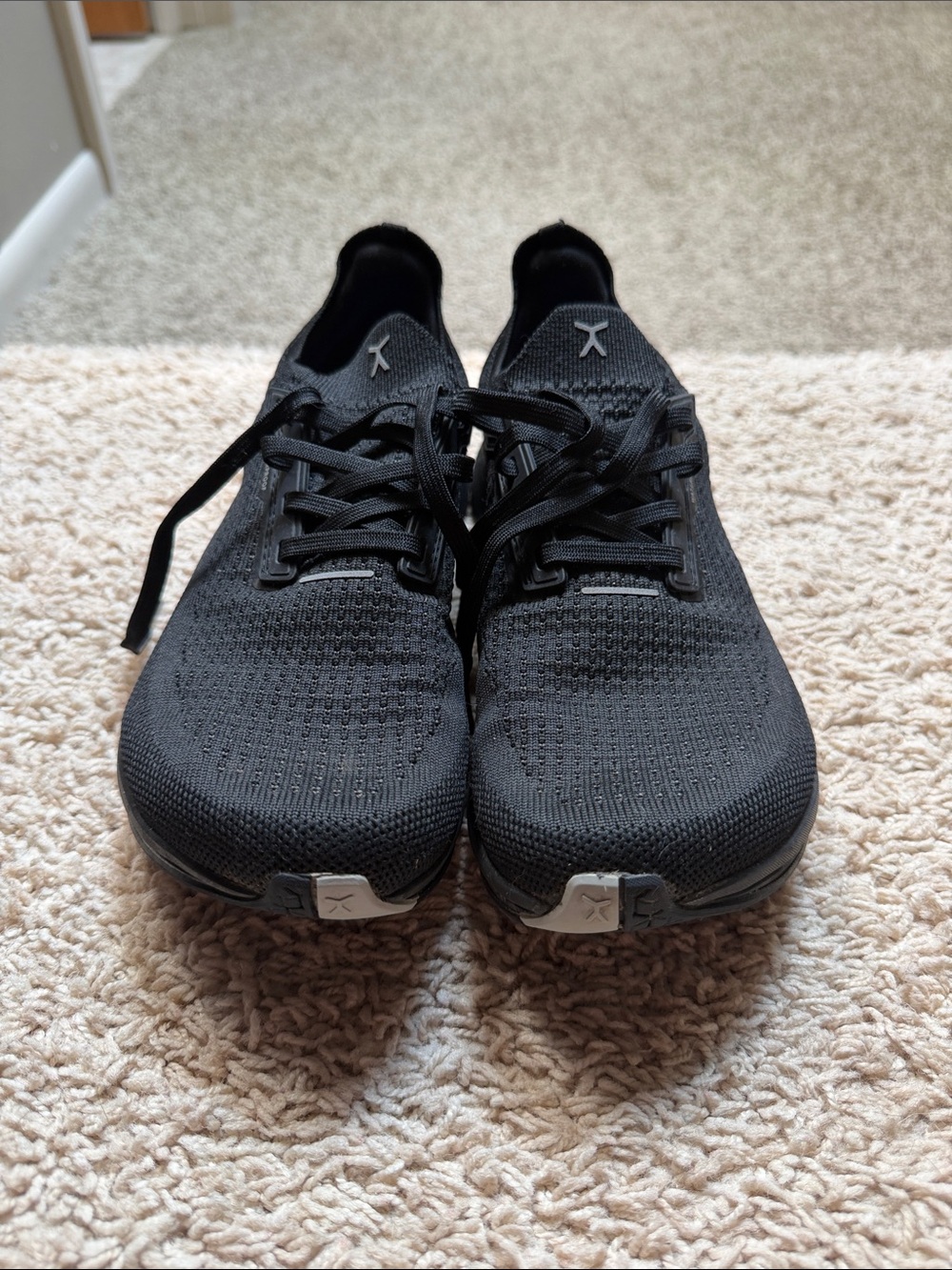 Women's Black Knit Athletic Shoes